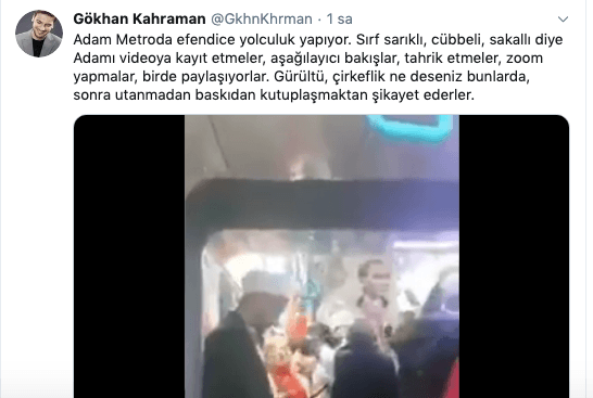 Metroda cübbeli hacıya taciz 29 Ekim görüntüleri!