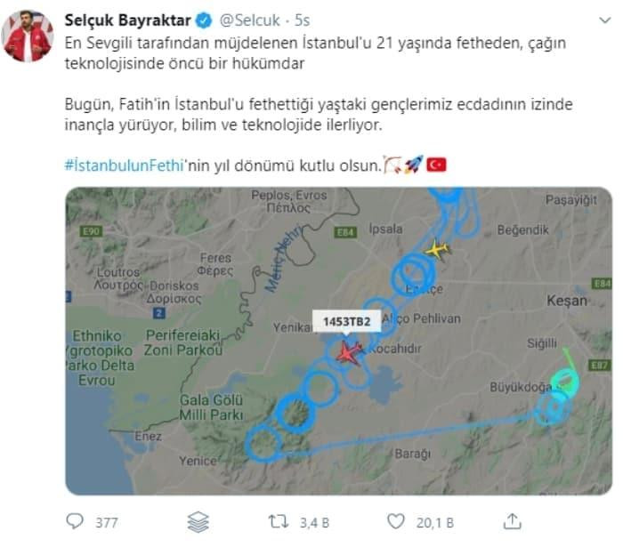 Türk İHA'sından Yunan sınırında fetih devriyesi!