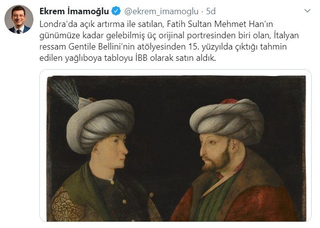 Fatih Sultan Mehmet portresindeki ikinci adam kimdir? İBB'nin satın aldığı Fatih portresindeki gencin ismi nedir?