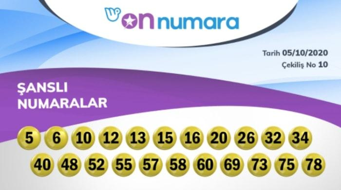 12 Ekim On Numara sonuçları! On Numara çekiliş sonuçları