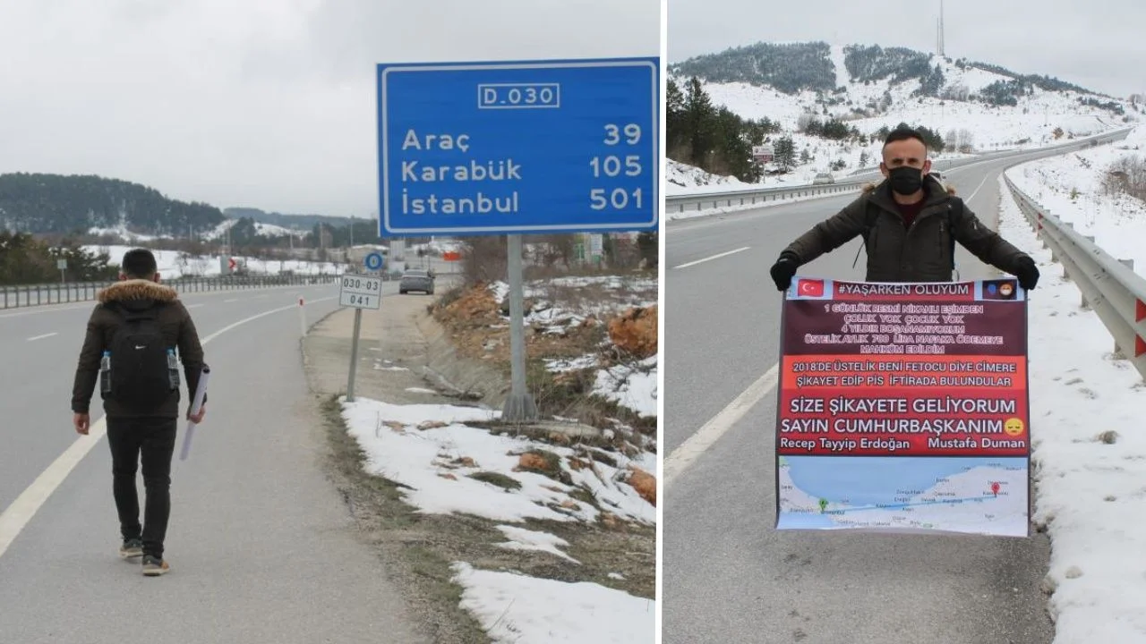 Sadece 1 gün evli kaldığı eşine nafaka ödeyen adam, Kastamonu'dan İstanbul'a yürüyecek!
