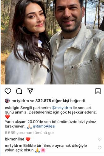 Murat Yıldırım ve Esra Bilgiç'ten, Ramo finali öncesinde, aynı fotoğrafla, anlayana kapak gibi mesaj 3