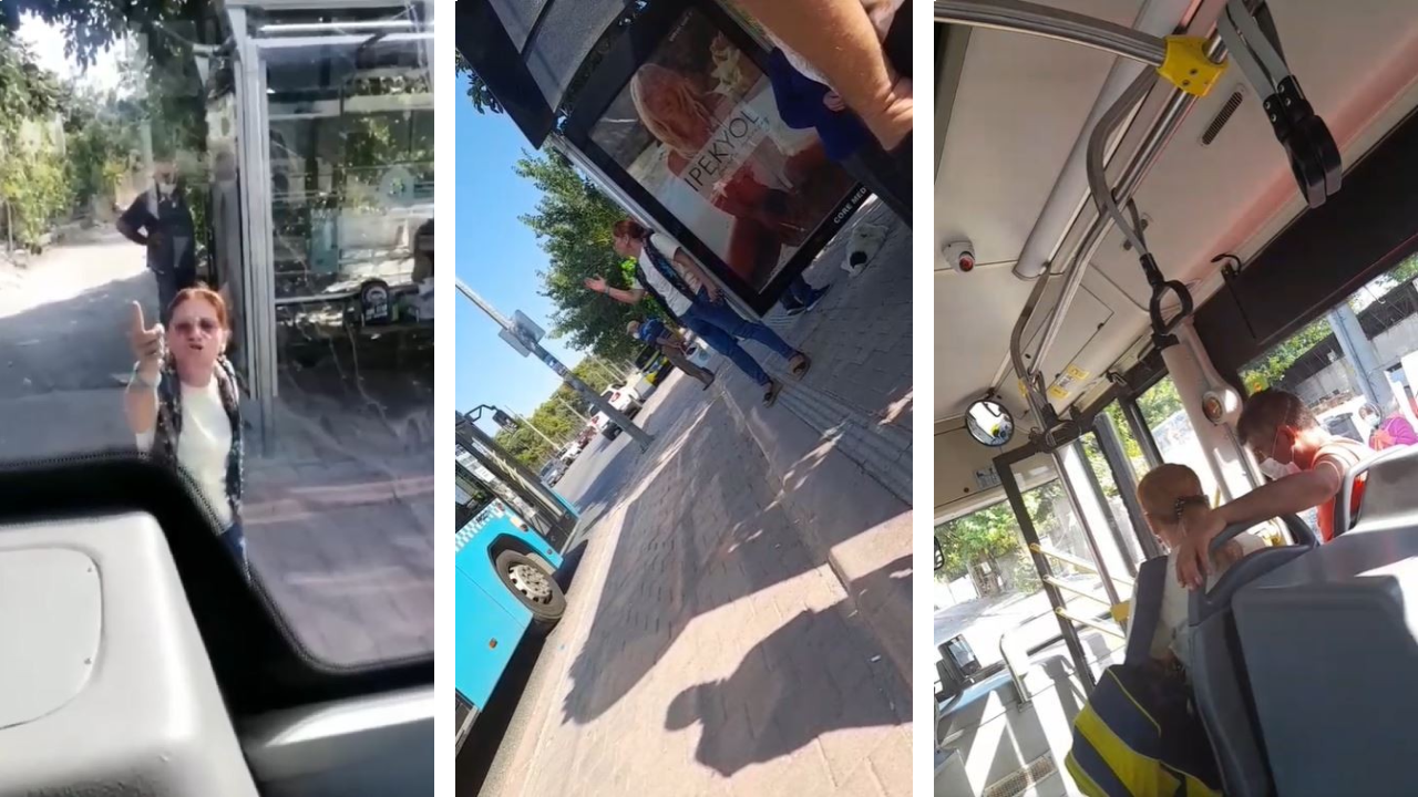 Otobüste maske takmayı reddeden kadın ortalığı birbirine kattı