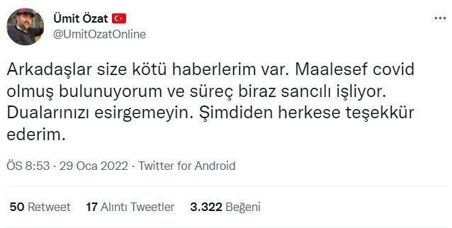 Ümit Özat Hastalığını Açıkladı! Ünlü Teknik Adam Dua Bekliyor