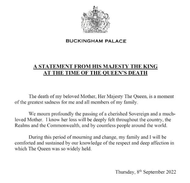 İngiltere'nin yeni kralı ilk resmi açıklamasını yayınladı