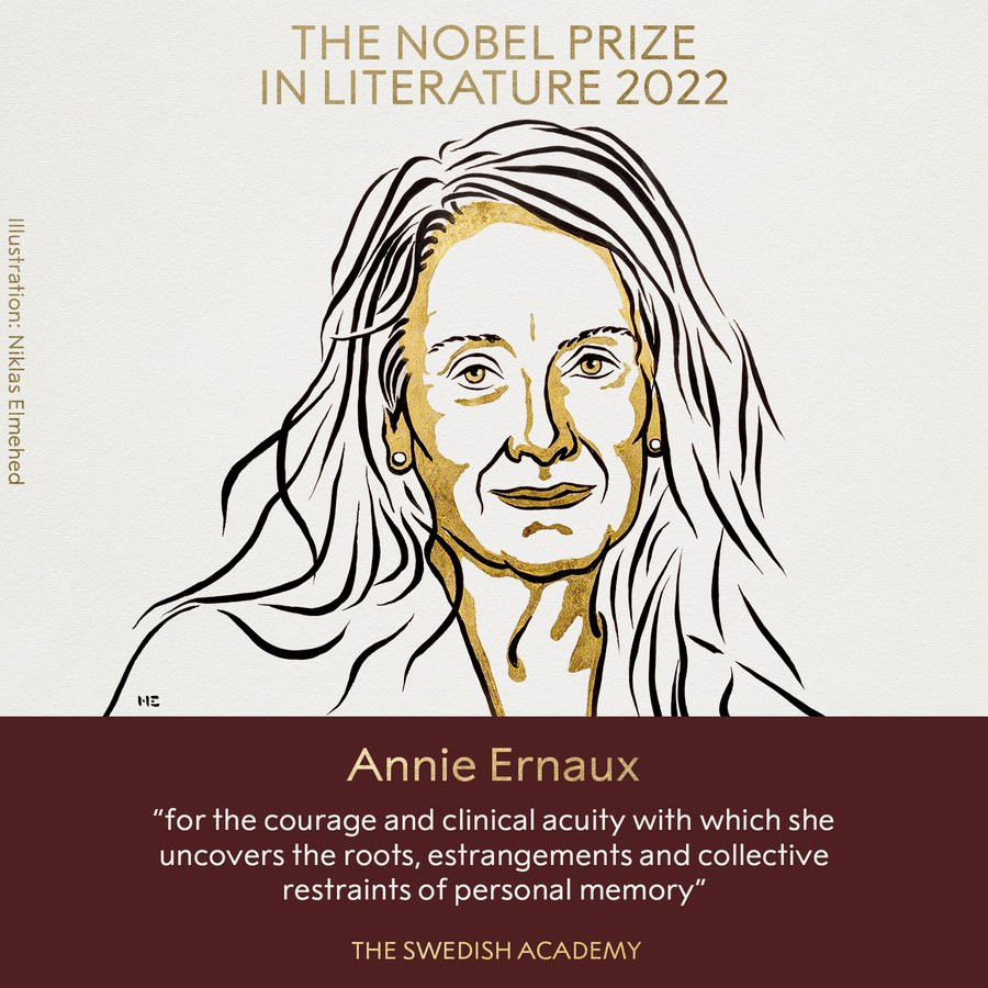 Nobel Edebiyat Ödülü'nün sahibi belli oldu! Fransız yazar Annie Ernaux kazandı...