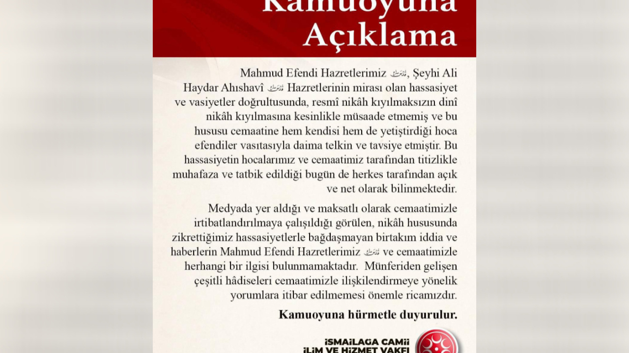 İsmailağa’dan iddialara yalanlama