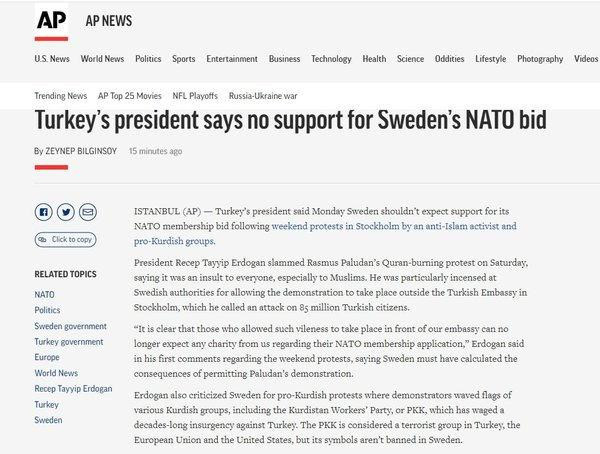 Erdoğan, İsveç'e NATO kapısını kapattı, France 24 algıya başladı - Resim : 6