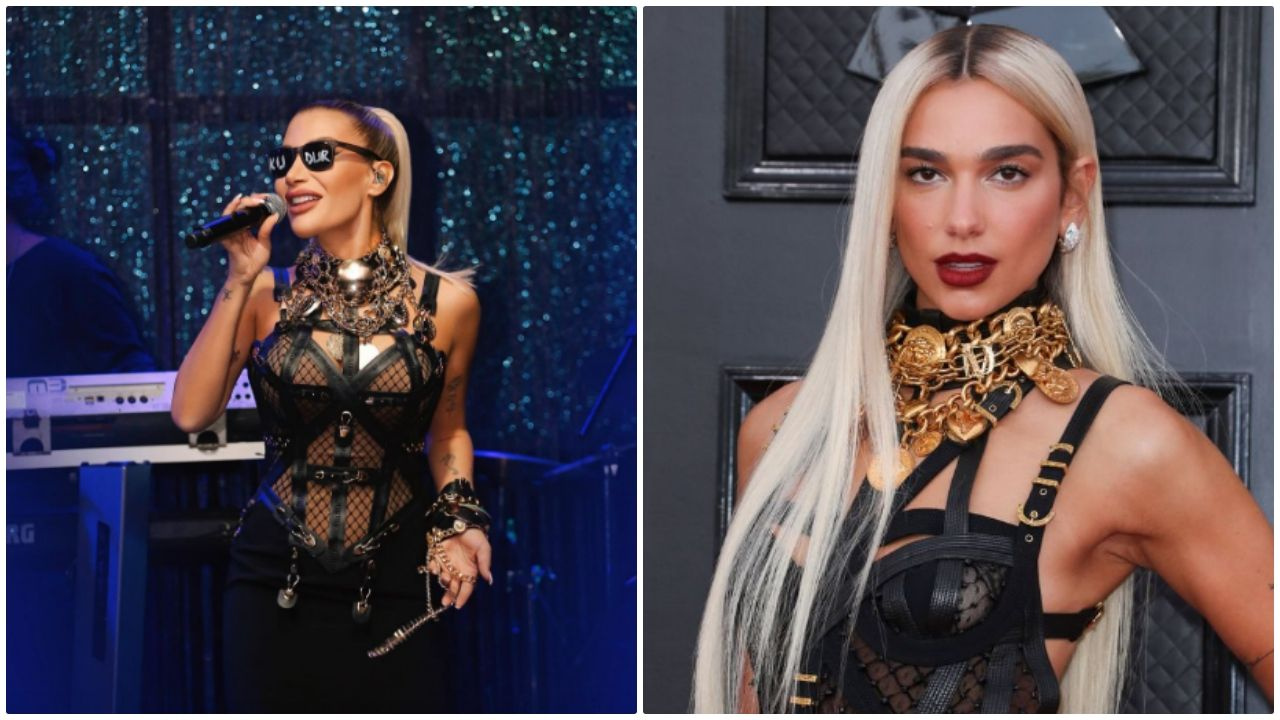 Tarzı olay oldu! İrem Derici, Dua Lipa'nın elbisesinin benzerini giydi