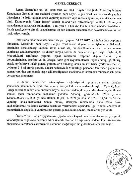 Depremin ardından sık sık hükümeti eleştirmişlerdi! CHP'nin geçen ay imar affı teklifi yaptığı ortaya çıktı - Resim : 2