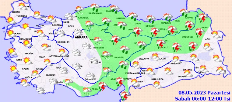 Meteorolojiden birçok ile sağanak uyarısı! İşte 8 Mayıs 2023 hava durumu tahminleri