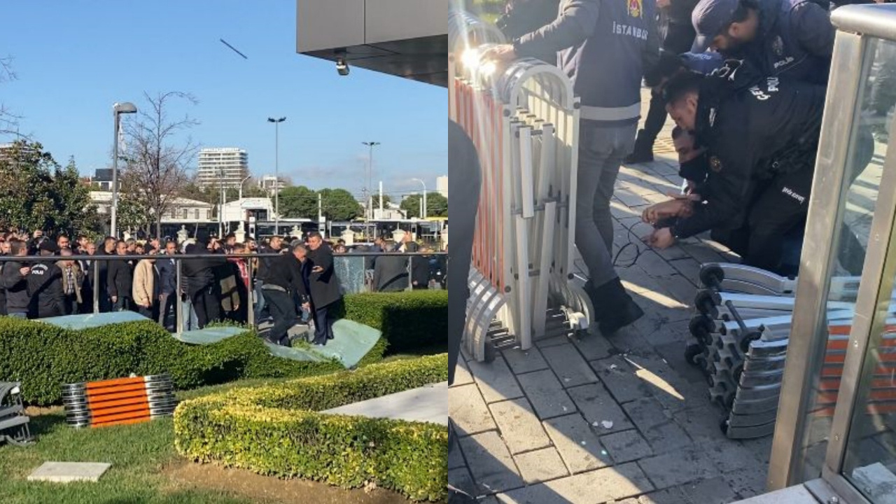 Zam kararını beğenmeyen taksiciler UKOME toplantısının yapıldığı binaya saldırdı!