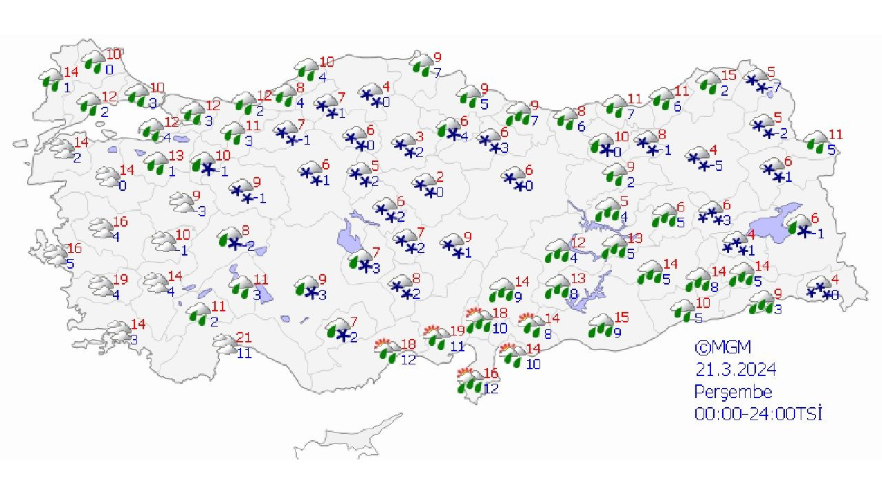 21 Mart 2024 Meteoroloji'den yurt genelinde yağmur ve kar uyarısı geldi! O illerde yaşayanlar dikkat!