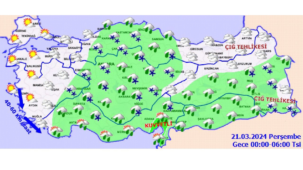 21 Mart 2024 Meteoroloji'den yurt genelinde yağmur ve kar uyarısı geldi! O illerde yaşayanlar dikkat!