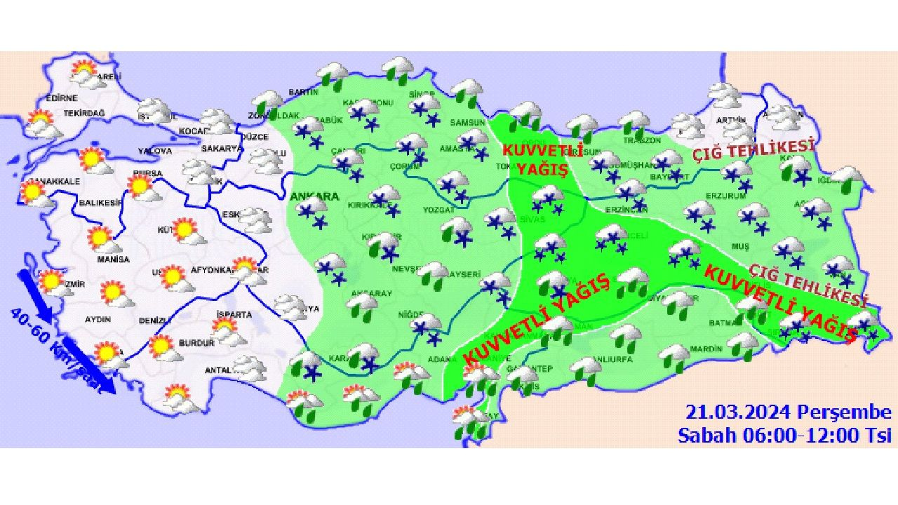 21 Mart 2024 Meteoroloji'den yurt genelinde yağmur ve kar uyarısı geldi! O illerde yaşayanlar dikkat!