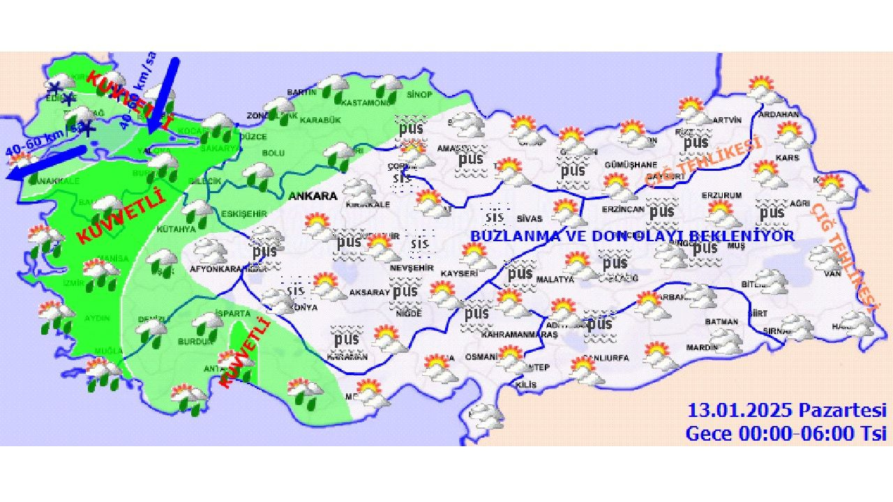 13 Ocak 2025 yurt geneli hava durumu! İşte İstanbul, Ankara, İzmir ve Antalya'da beklenen sıcaklıklar...