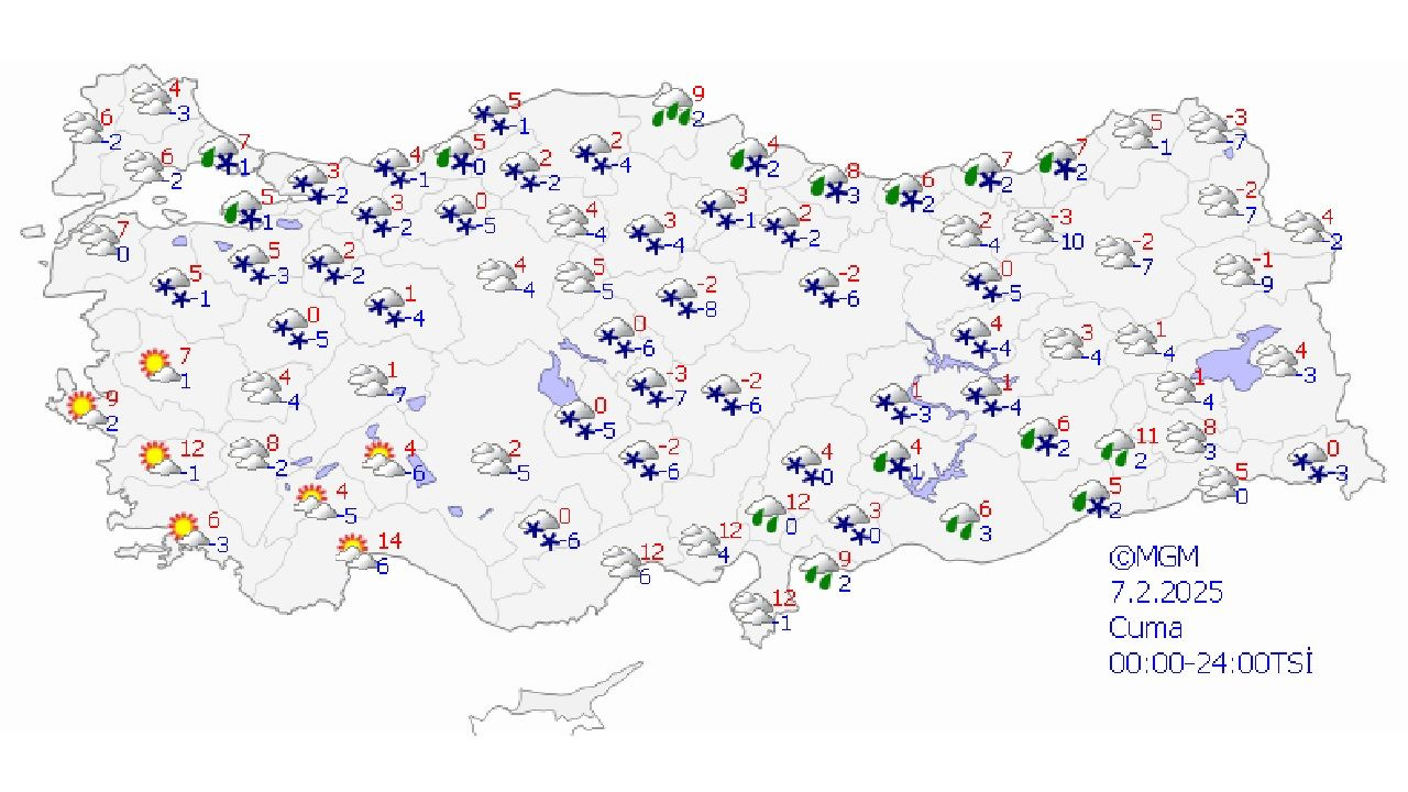 7 Şubat 2025 Cuma yurt geneli hava durumu tahminleri geldi! Yağış ve soğuk devam edecek...