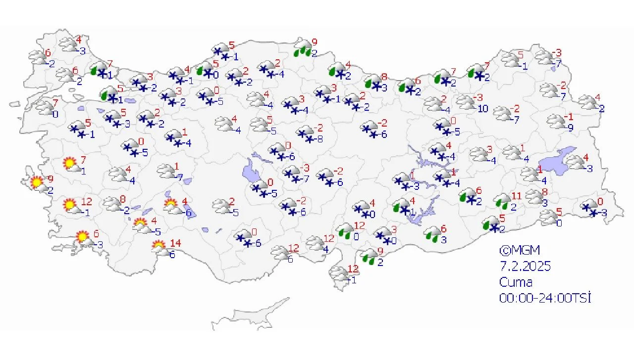 7 Şubat 2025 Cuma yurt geneli hava durumu tahminleri geldi! Yağış ve soğuk devam edecek...