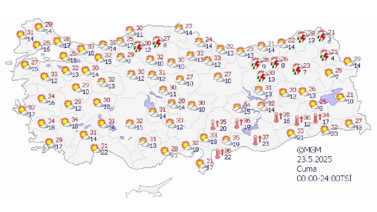 23 Mayıs 2025 Meteoroloji bazı kentler için uyardı! İşte Ankara, İstanbul ve İzmir'de beklenen hava durumu...