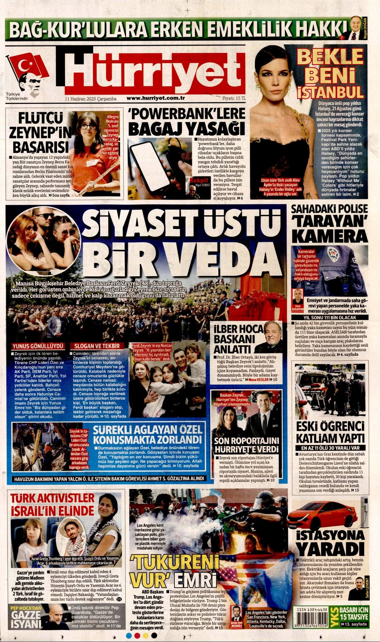 Siyaset üstü bir veda! Ferdi Zeyrek'in cenaze töreni manşetlerde... 11 Haziran Çarşamba gazete manşetleri