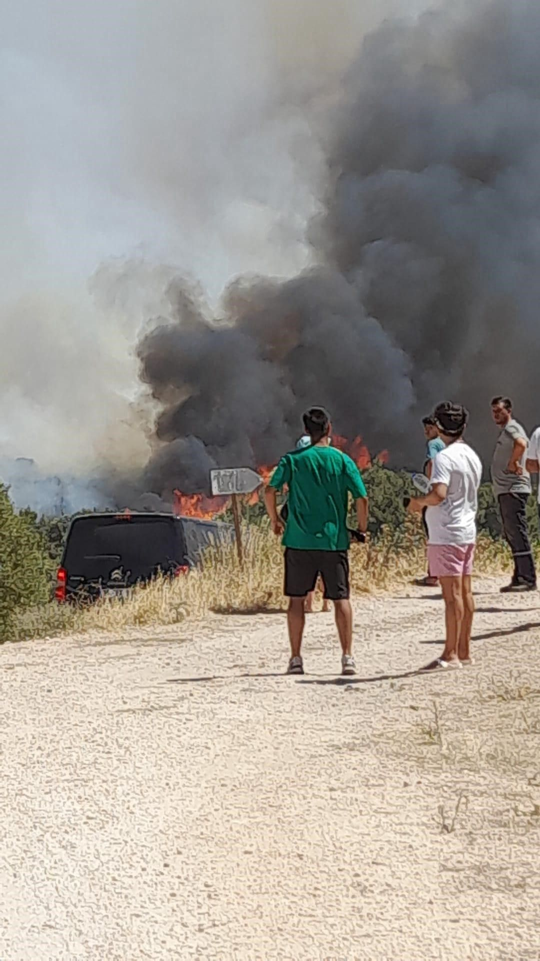 Çeşme'de yangın büyüdü, yazlık evler tahliye edildi, 5 uçak ve 18 helikopterle müdahale sürüyor